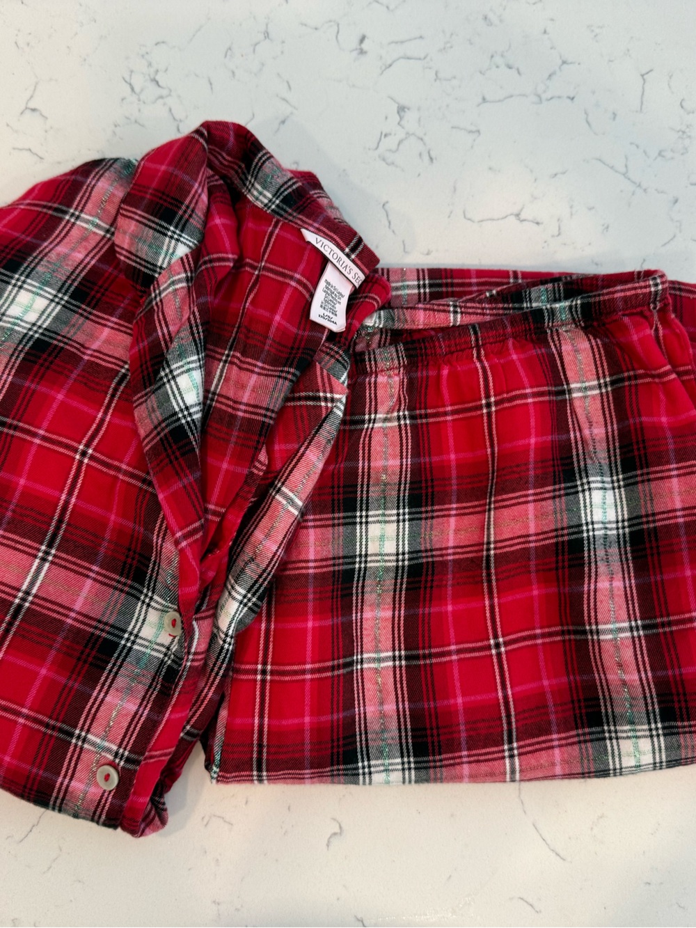 Victoria's Secret Red Plaid Sleep Shirt